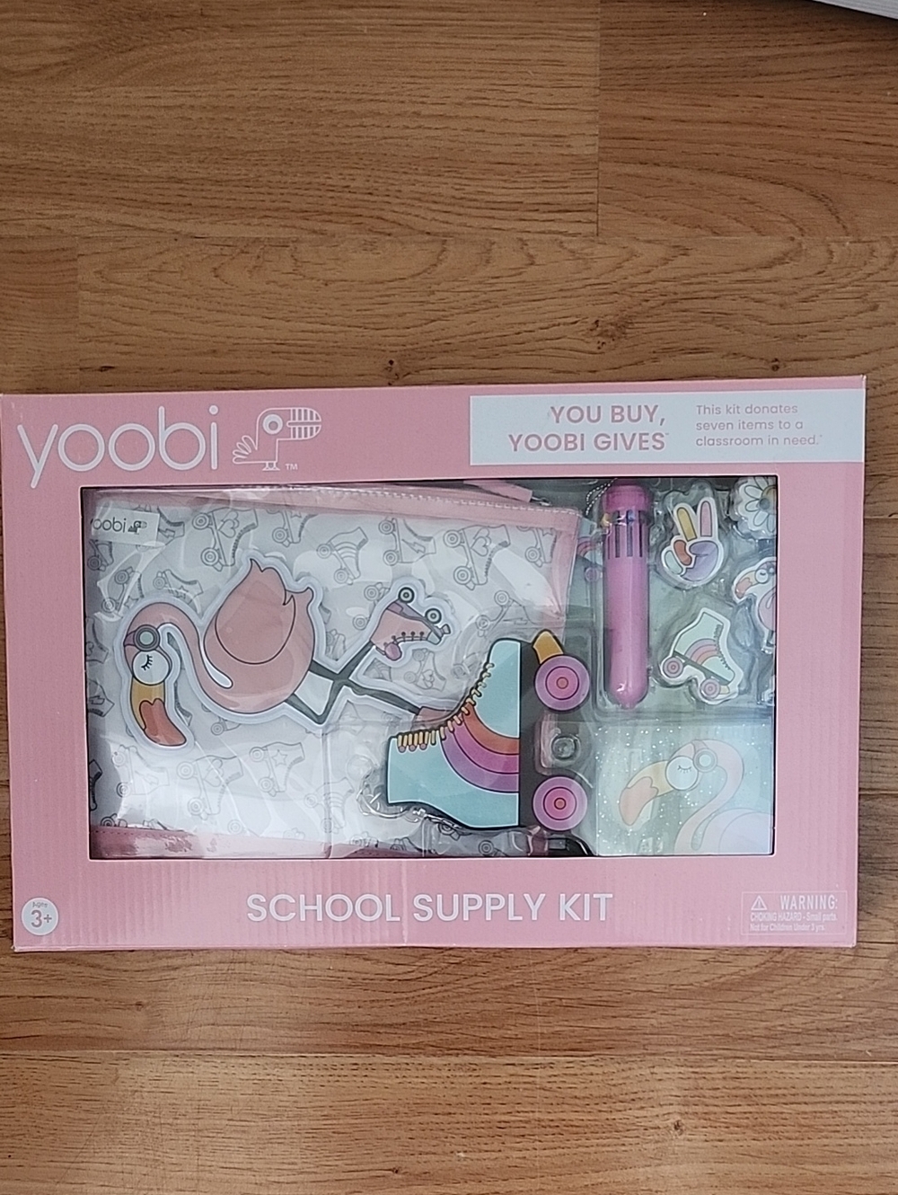 Yoobi Pink Flamingo & Roller Skate Kids School Supply Kit